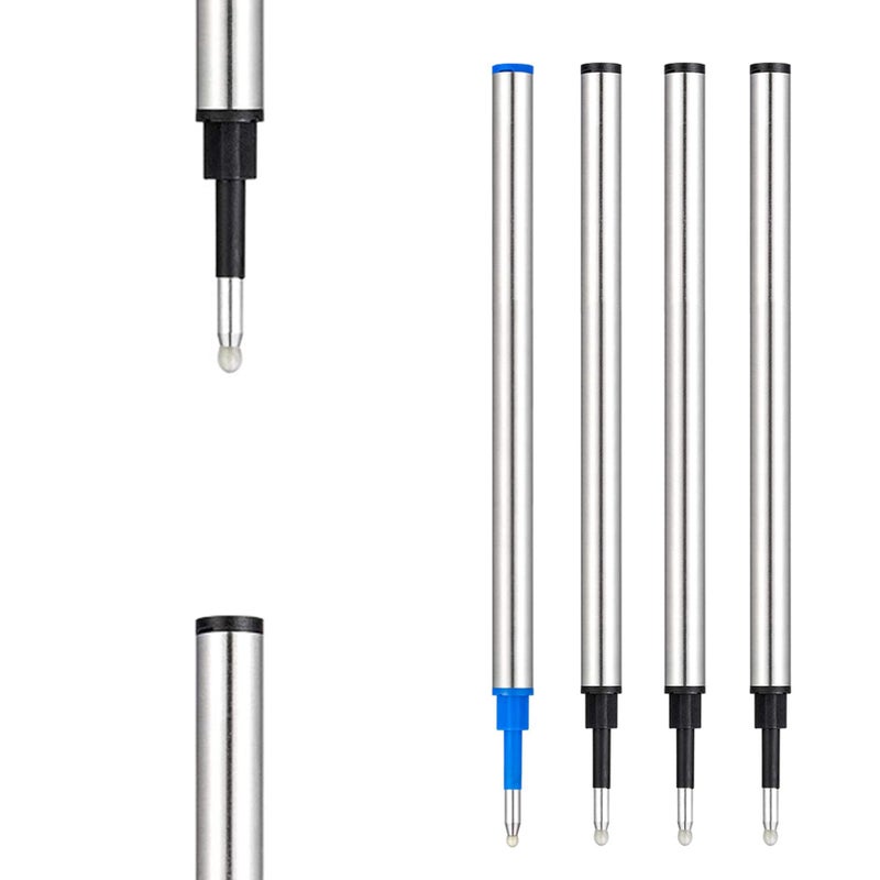 DunBong Rollerball Pen Refills, Roller Ball Fine Point 0.5mm, Red Ink Refill Pack of 5 - Replaceable Ballpoint Pen Refills Medium Point (Black) - Image 1